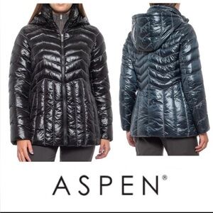 Aspen Lacquer Hooded Parka Jacket. Size M. NWT. MSRP $110